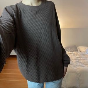 AERIE Waffle-Knit Crewneck